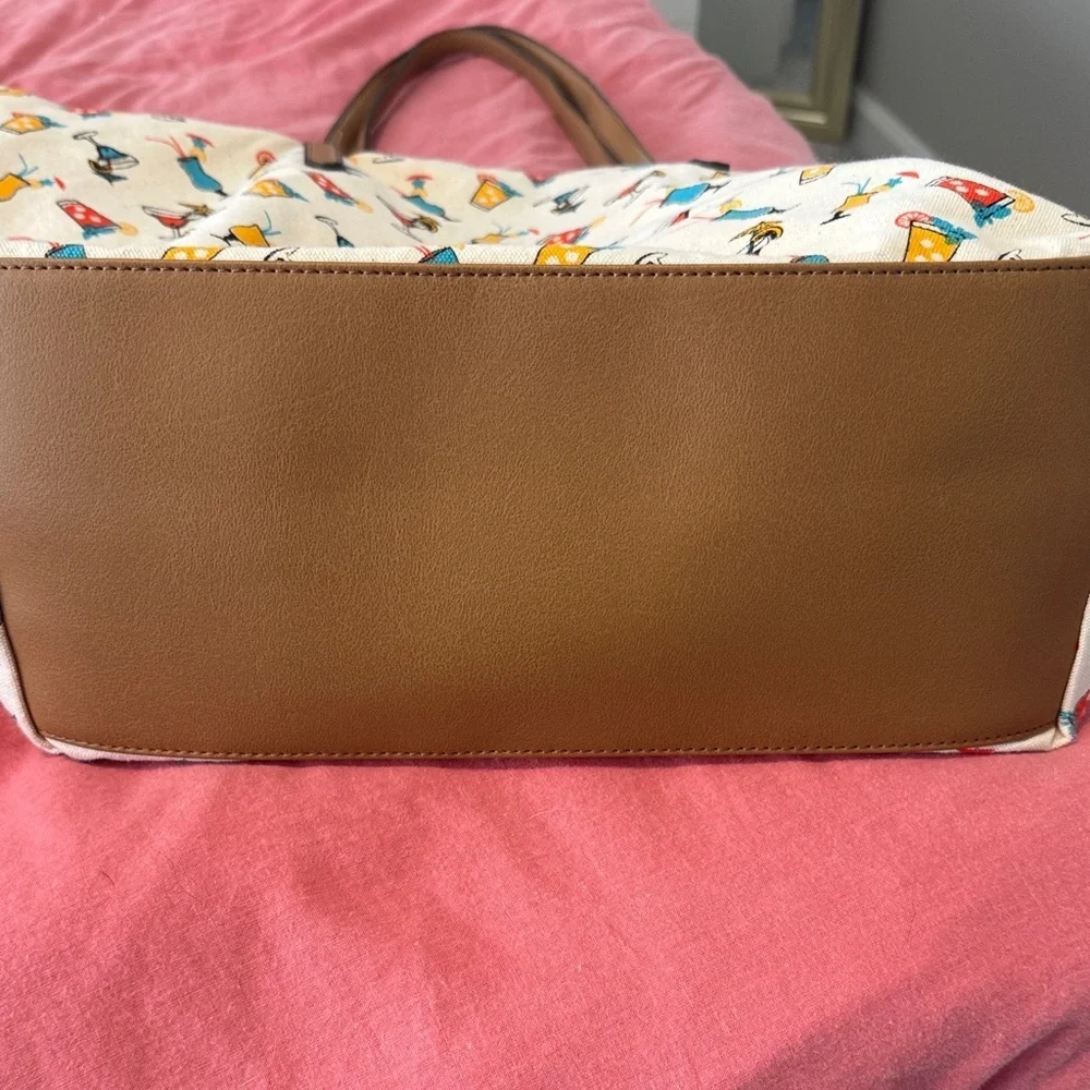 Sonoma Chic Cream Tote Bag with Colorful Pattern